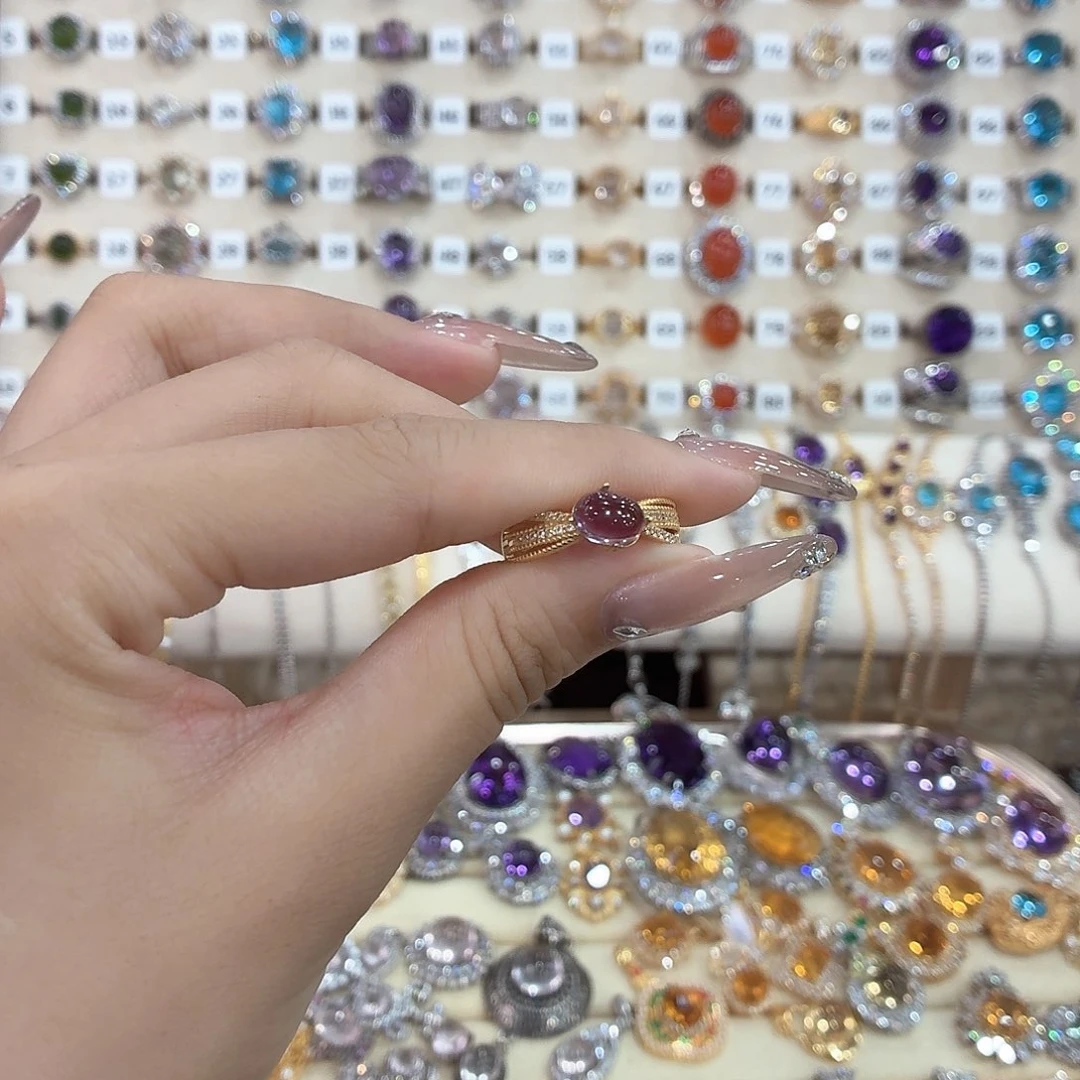 紫晶银S925镶嵌戒指