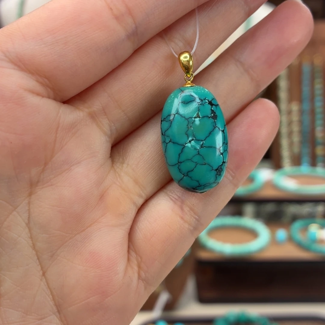 绿松石18K金镶嵌颈饰