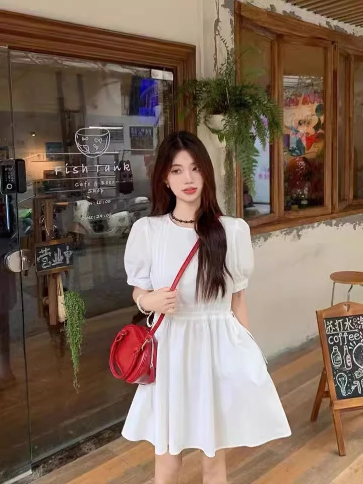 3772小个子气质白色衬衫连衣裙子女装春季2025新款收腰短裙