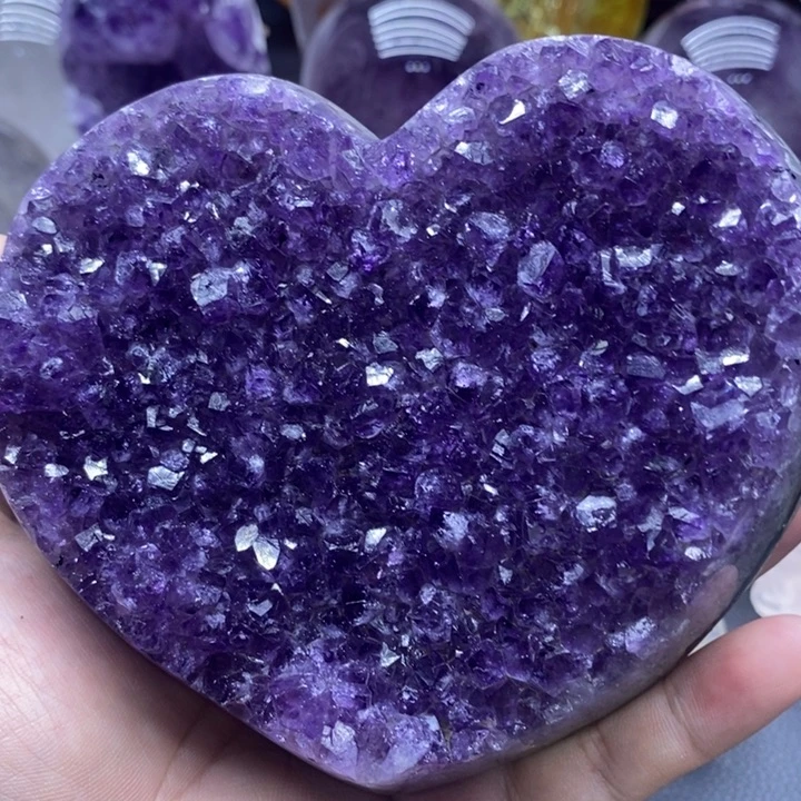 未镶嵌水晶大型摆件（非配饰）848紫水晶爱心