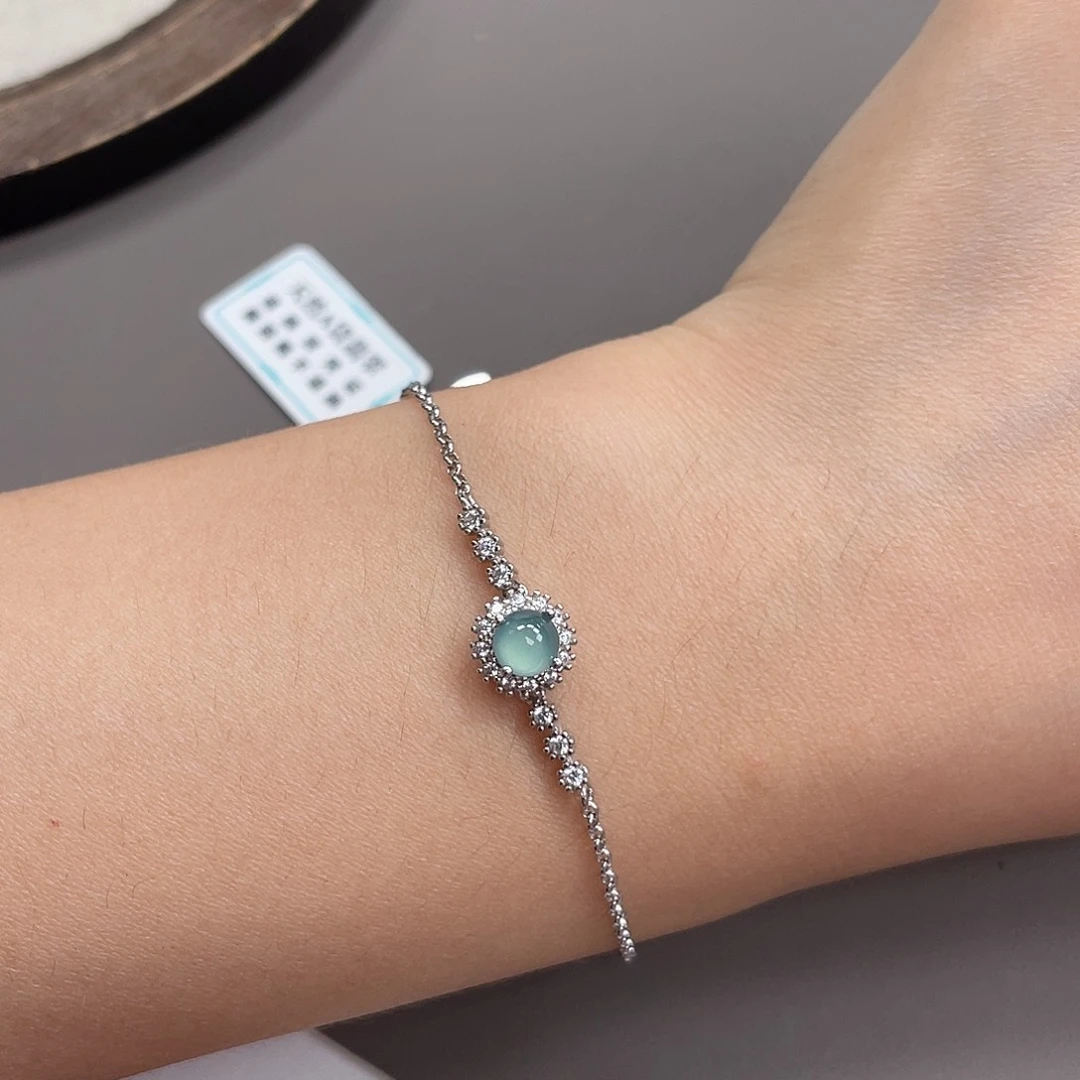 翡翠银S925镶嵌手链