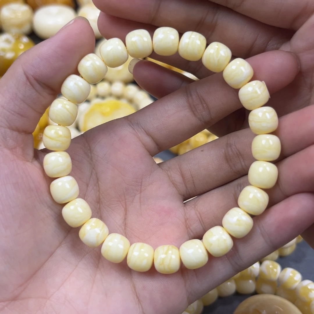 琥珀未镶嵌手串同料老邢手串9.1mm