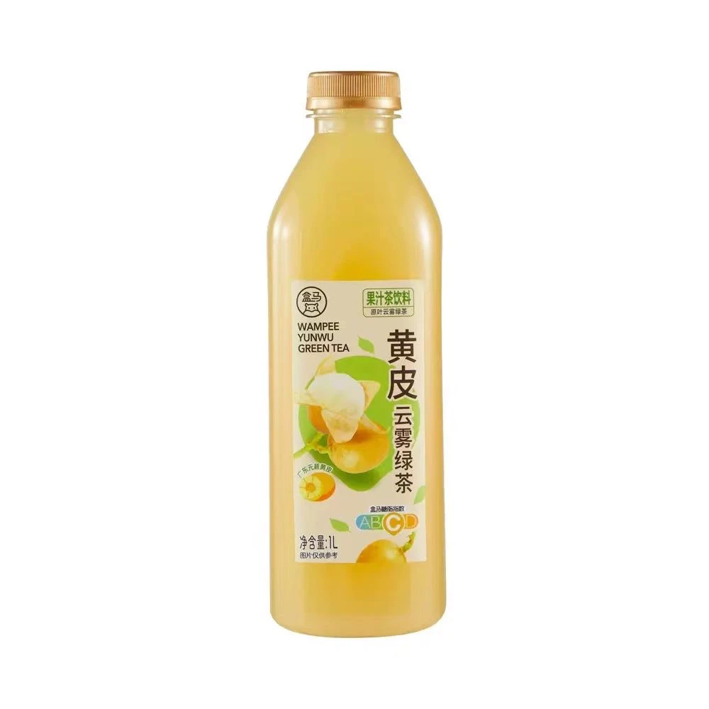 盒马黄皮云雾绿茶1L无添加NFC果汁搭配火锅茶