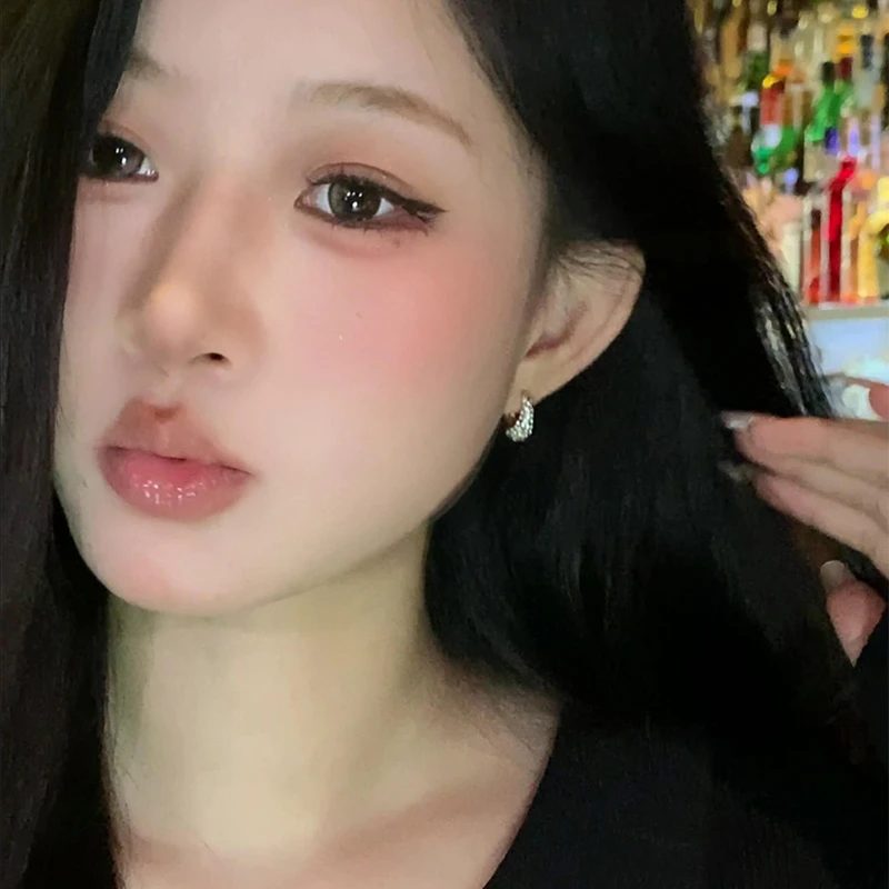 铜合金耳饰 银色个性圈圈耳环耳圈素圈新款高级个性半圈钻女简单