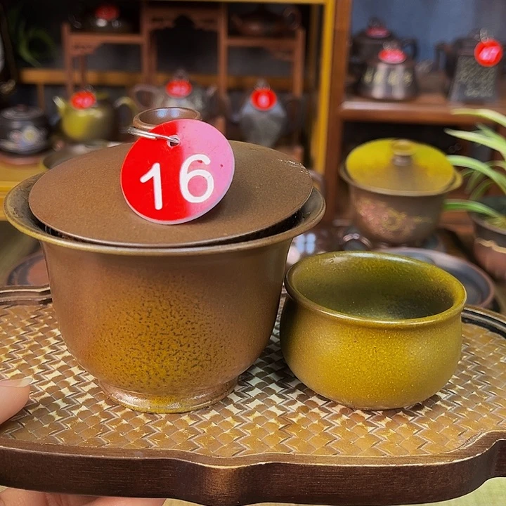 蛟龙精品柴烧盖碗180毫升一壶一杯