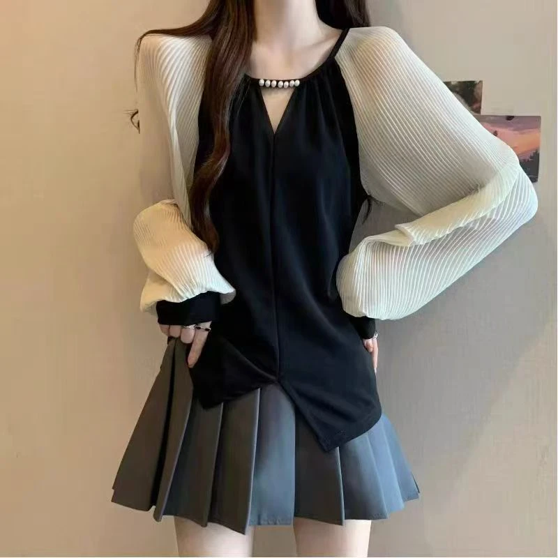 3442时尚洋气遮肉显瘦小衫上衣