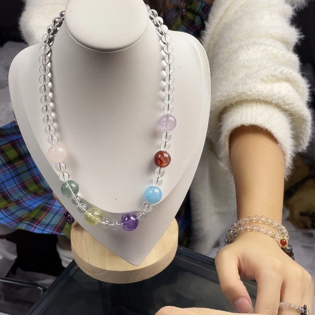 手串水晶银S925镀金镶嵌