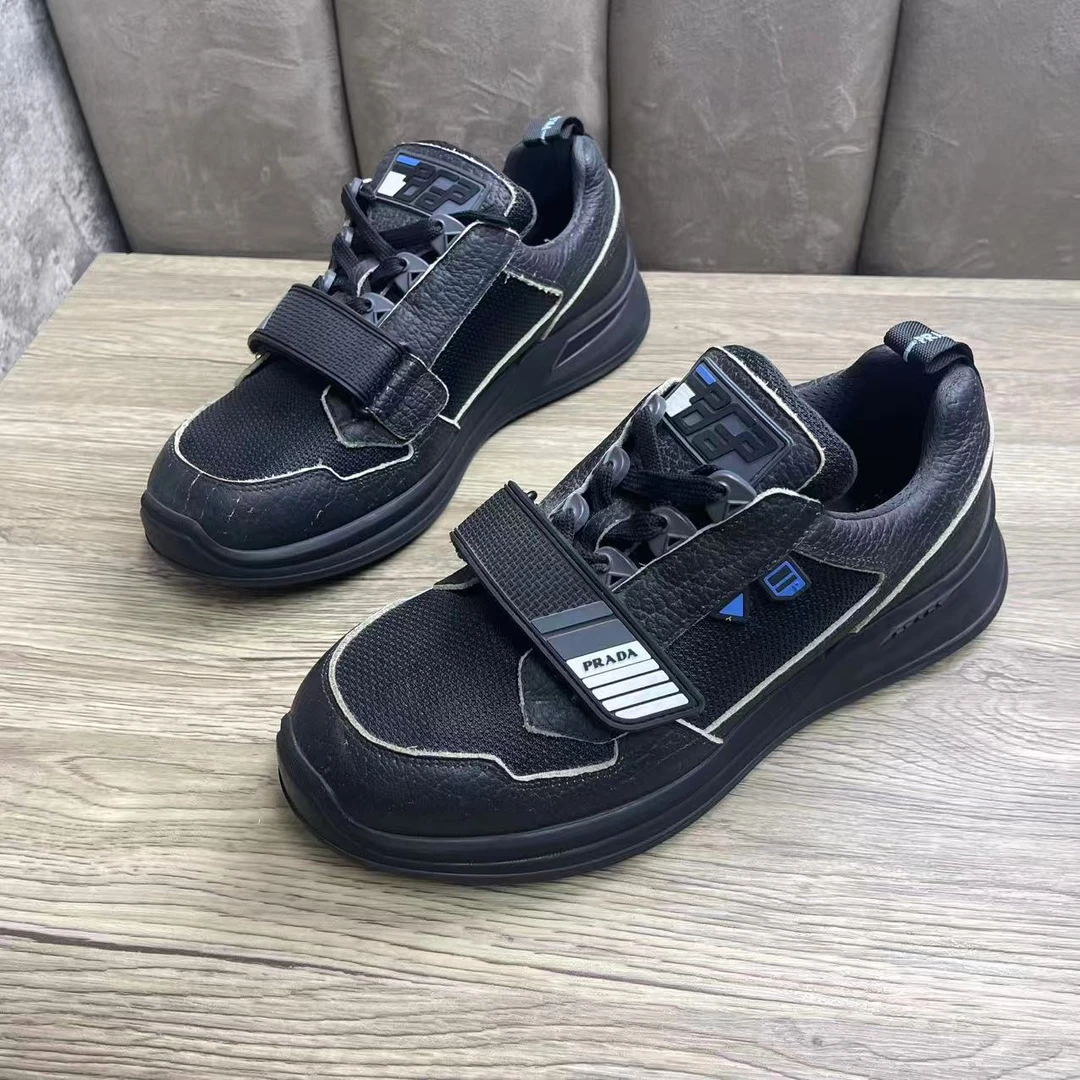 未使用 Prada/普拉达 黑色透气网面魔术贴运动鞋40.5码/全新/捡漏