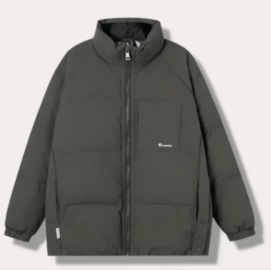 Y9961绿-【胡家90甄选】潮流立领厚面包保暖加厚情侣款外套