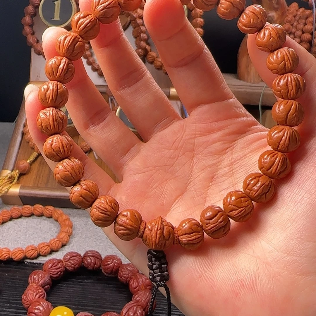 手串桃核11野生玉麒麟