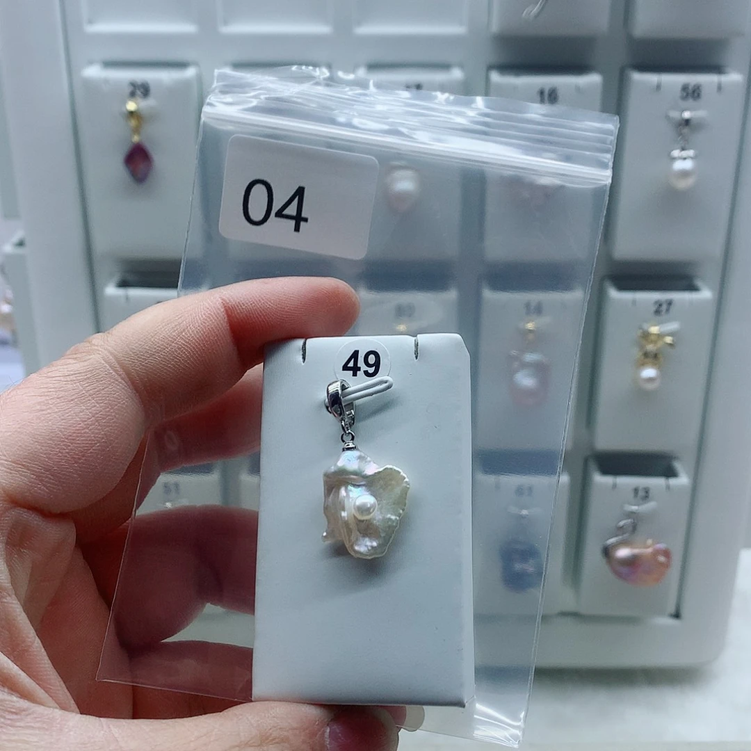 合金淡水珍珠吊坠(不含链)