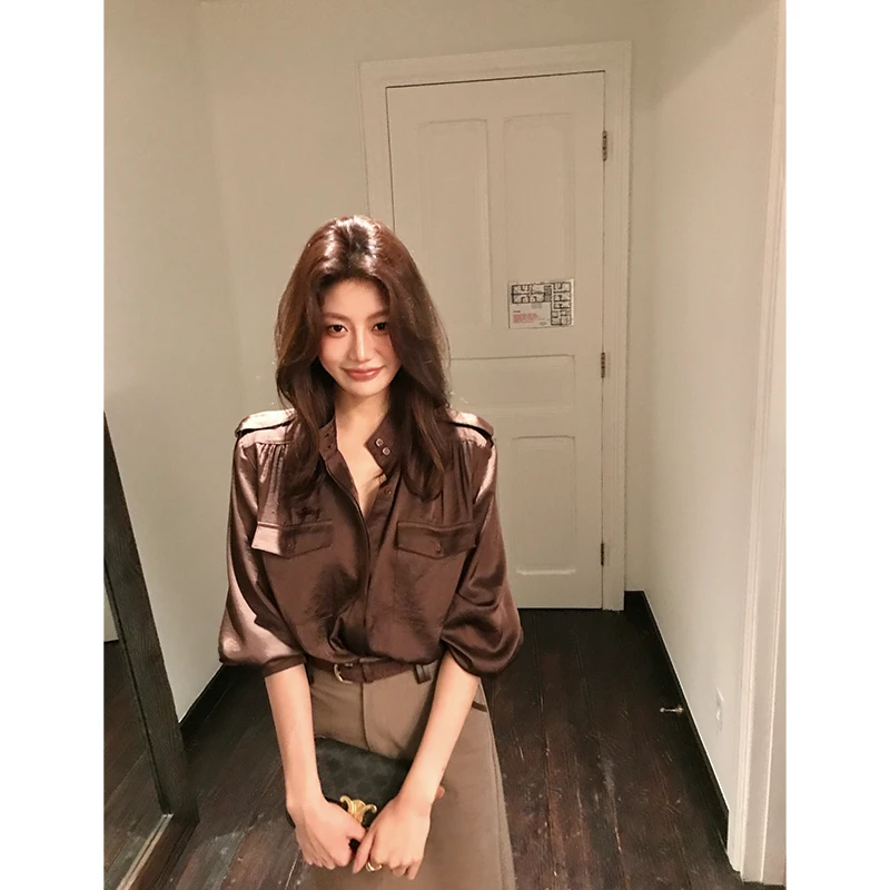 【ALONE SAVOR】龍喜儿法式玫瑰 小众设计感衬衫小衫J282