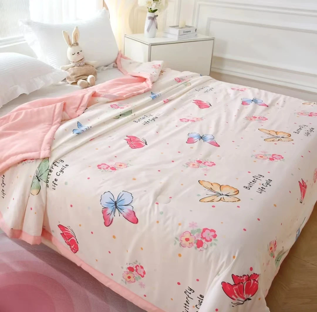 2025年新款印花空调被午休被学生宿舍家用单双人可机洗水洗夏凉被