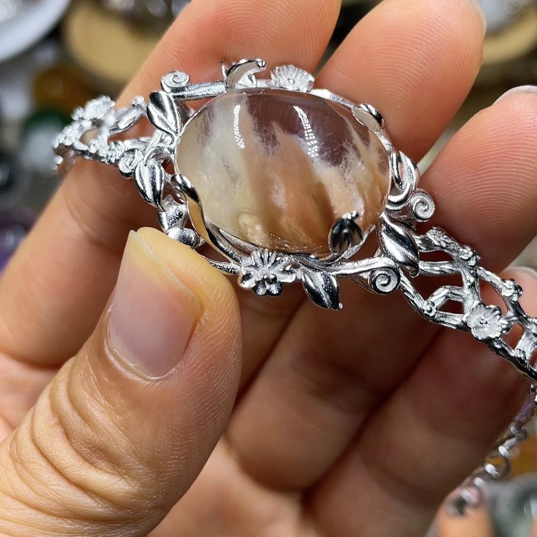 【闪购商品】水晶珠宝半成品银S925镶嵌手链