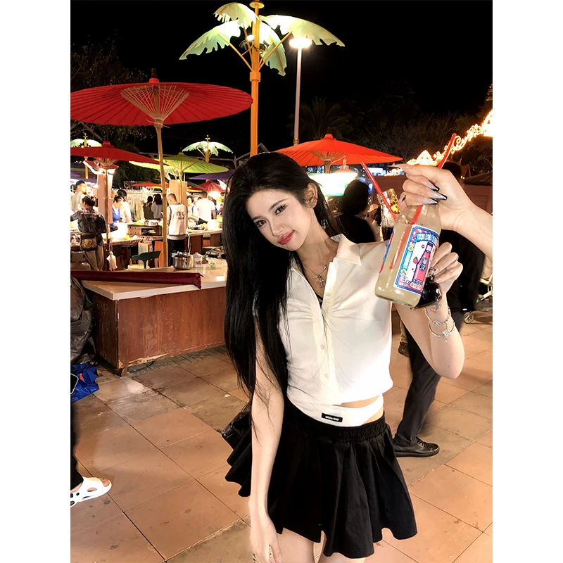 Barb Chill 性感POLO套装2025超火春装一整套俏皮POLO衫+工字半裙