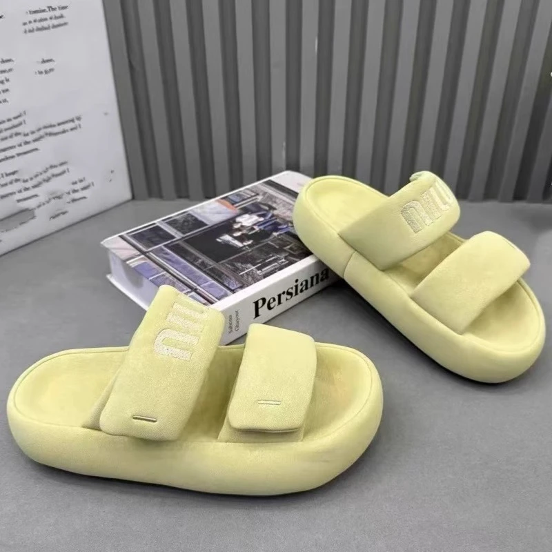 厚底拖鞋女2025夏季新款外穿增高踩屎感沙滩凉鞋面包凉拖鞋潮