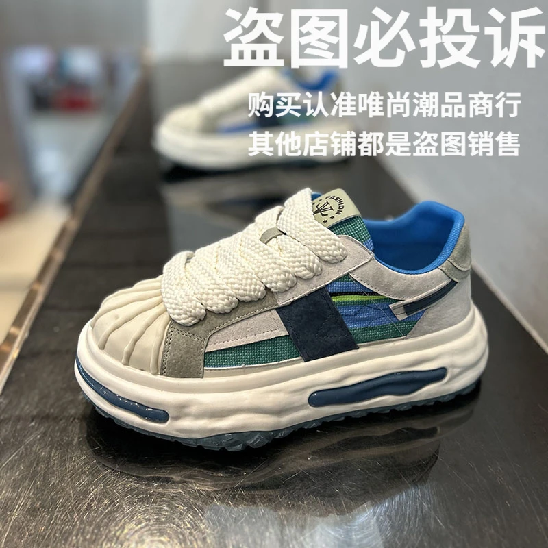 男鞋2025春季新款时尚百搭舒适潮流撞色设计休闲鞋日常运动鞋潮鞋