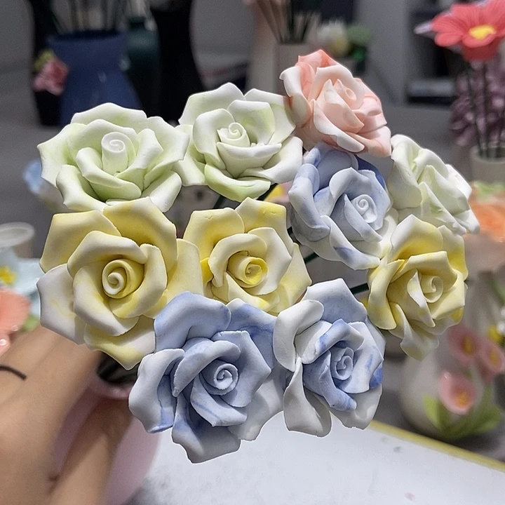 陶瓷纯手工捏花设计