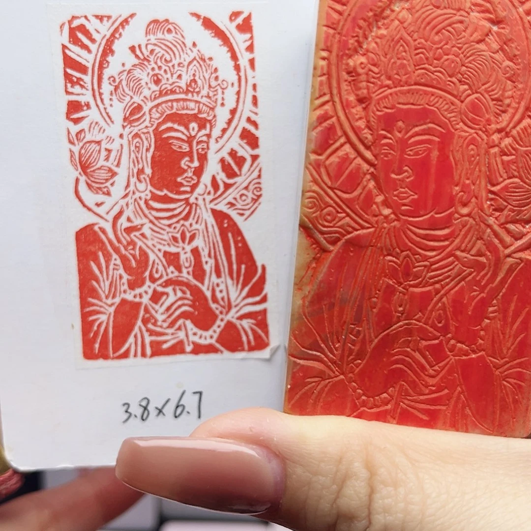 寿山石印石佛像3.8×6.7