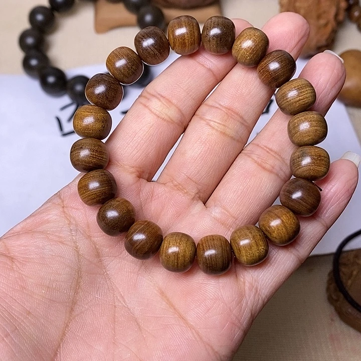 手串/手链檀香木老山檀香黑肉满纹10/11老型珠沉水