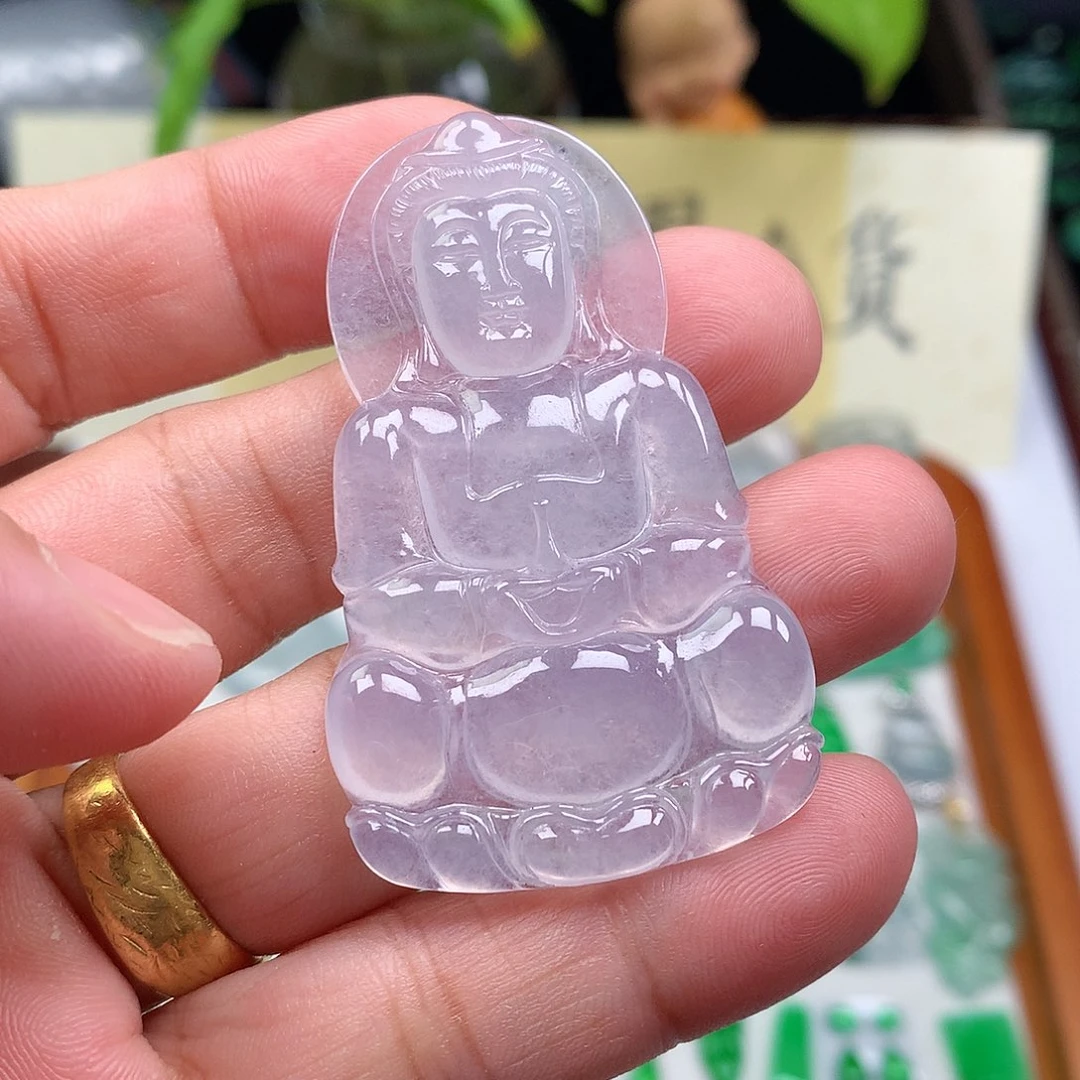 翡翠裸石缅甸天然A货翡翠冰种观音