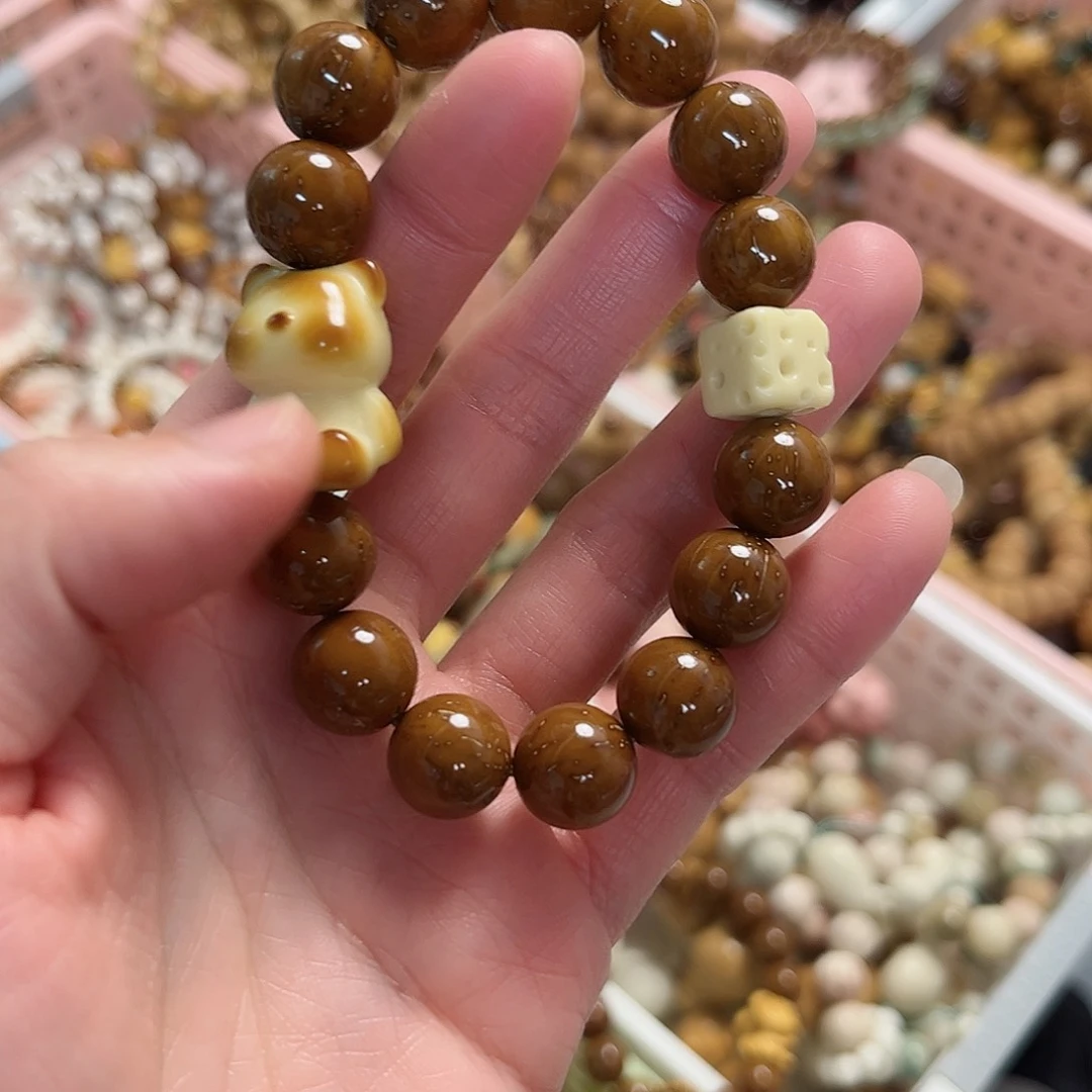 菩提根/象牙果吊坠紫金鼠小熊单圈