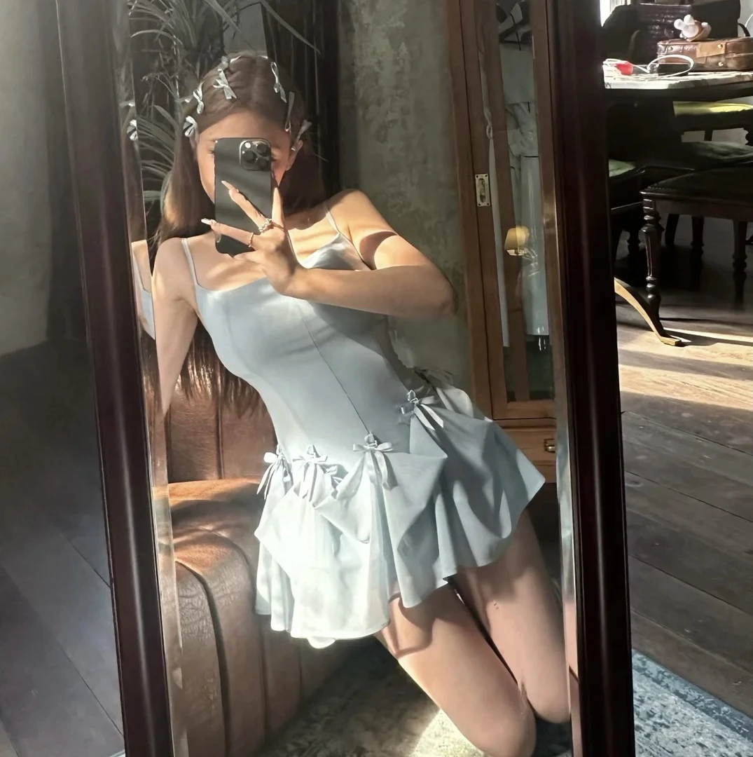 一条有【3种穿法】的重工小裙子春夏仙女度假吊带背心长裙A1211