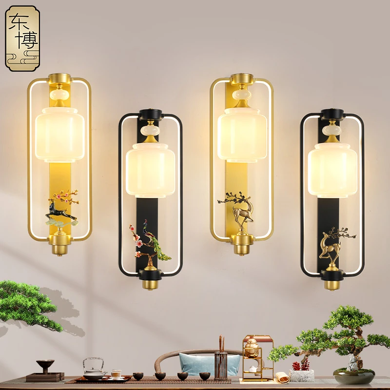 新中式壁灯客厅背景墙卧室过道走廊楼梯简约床头中国风禅意灯具