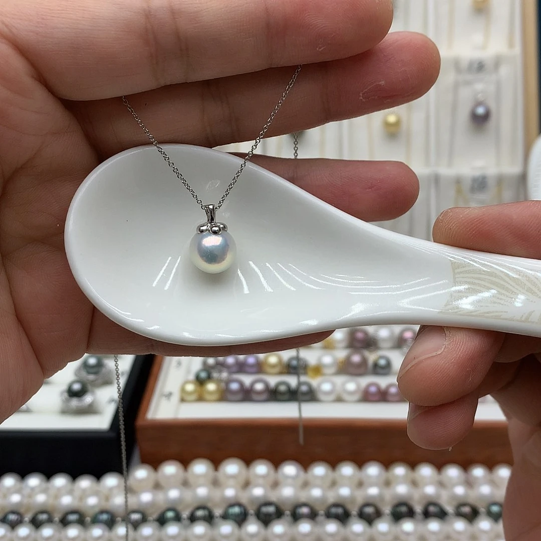 吊坠(不含链)银S925镶嵌淡水珍珠