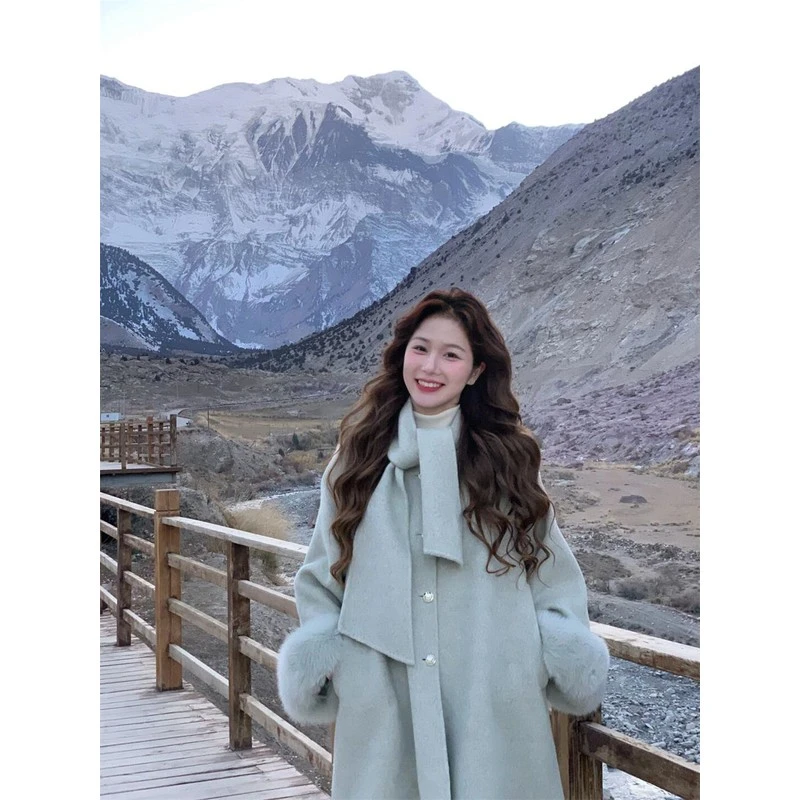 法式千金高级感加厚保暖毛呢外套冬季新款气质宽松中长款大衣女装