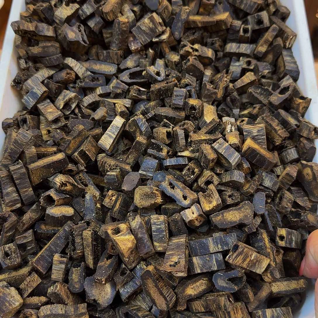 沉香沉香碎屑金沙叶品种高油车珠块料50g