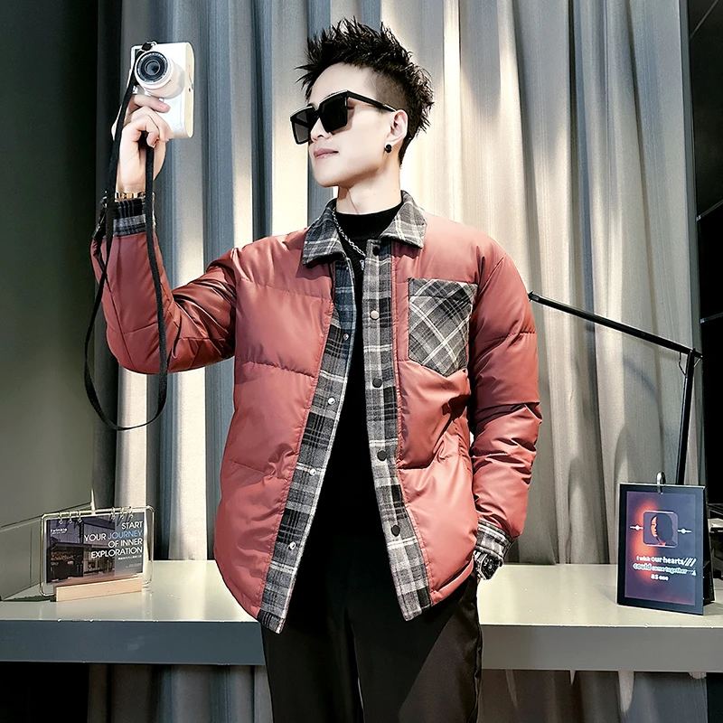 潮牌拼接棉服男款冬季爆款外套2024新款男生冬天保暖棉袄潮流棉衣
