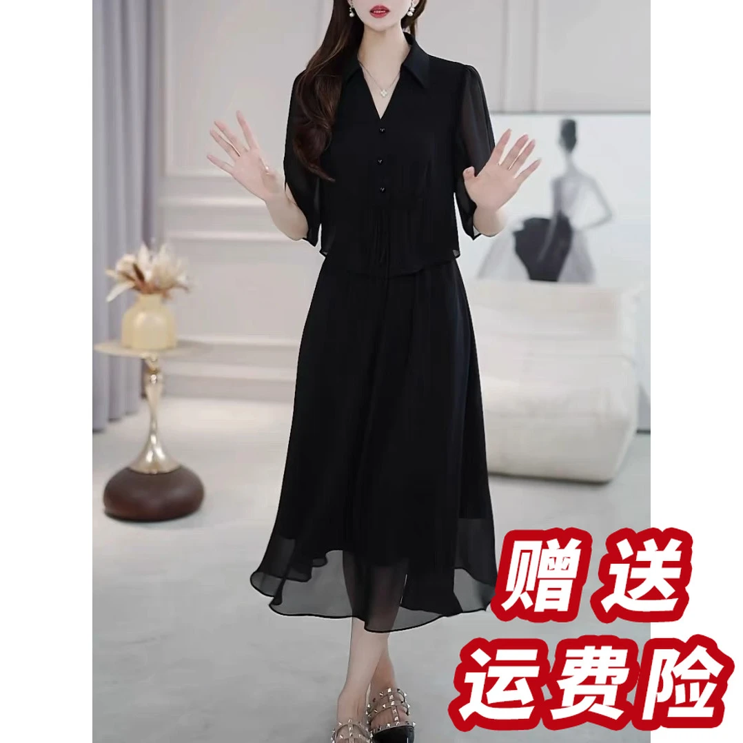 法式长裙2025年夏季新款收腰减龄连衣裙女D4026