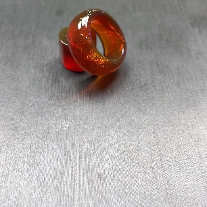 琥珀未镶嵌手串缅甸天然琥珀红蜜戒圈 圈口17.5