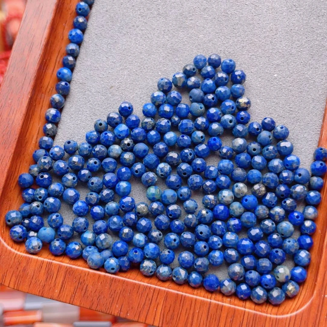 玛瑙/玉髓其他合金天然青金120颗卡4切面散珠