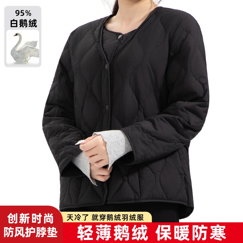 羽物95白鹅绒羽绒外套羽绒T恤女士保暖外包内搭259091