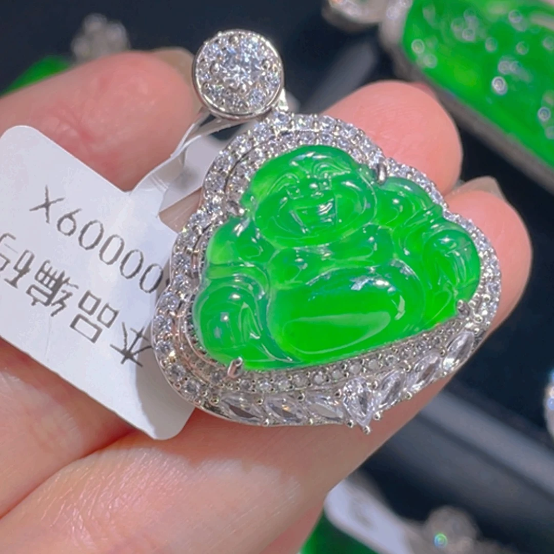 翡翠吊坠(不含链)银S925镶嵌