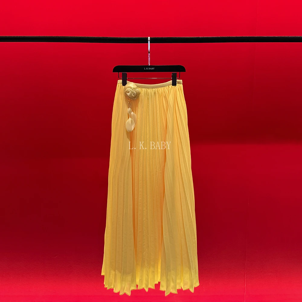 【L.K.BABY】 云纱风琴  法式灵动「风琴百褶」显瘦海边度假百褶裙