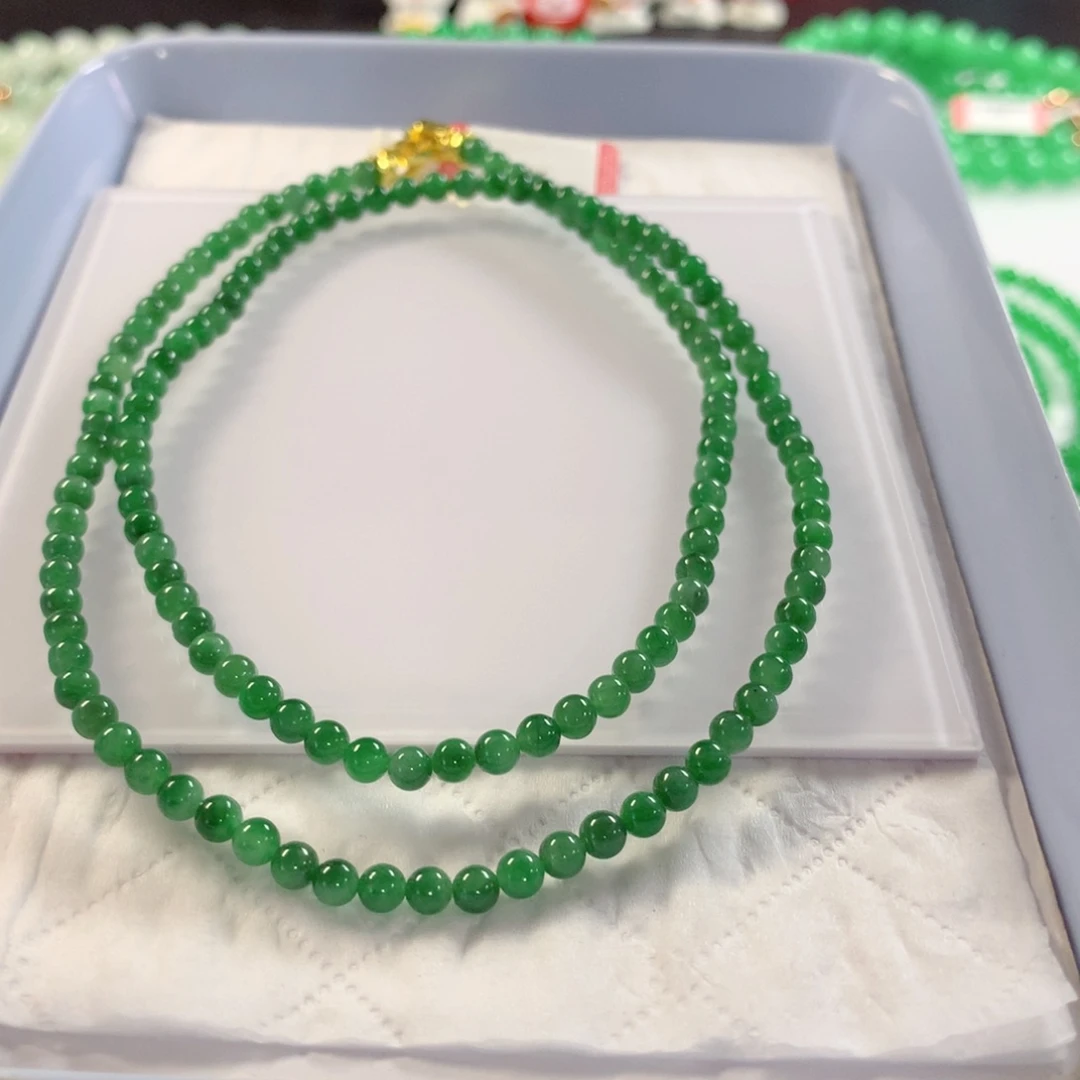 翡翠未镶嵌颈饰项链