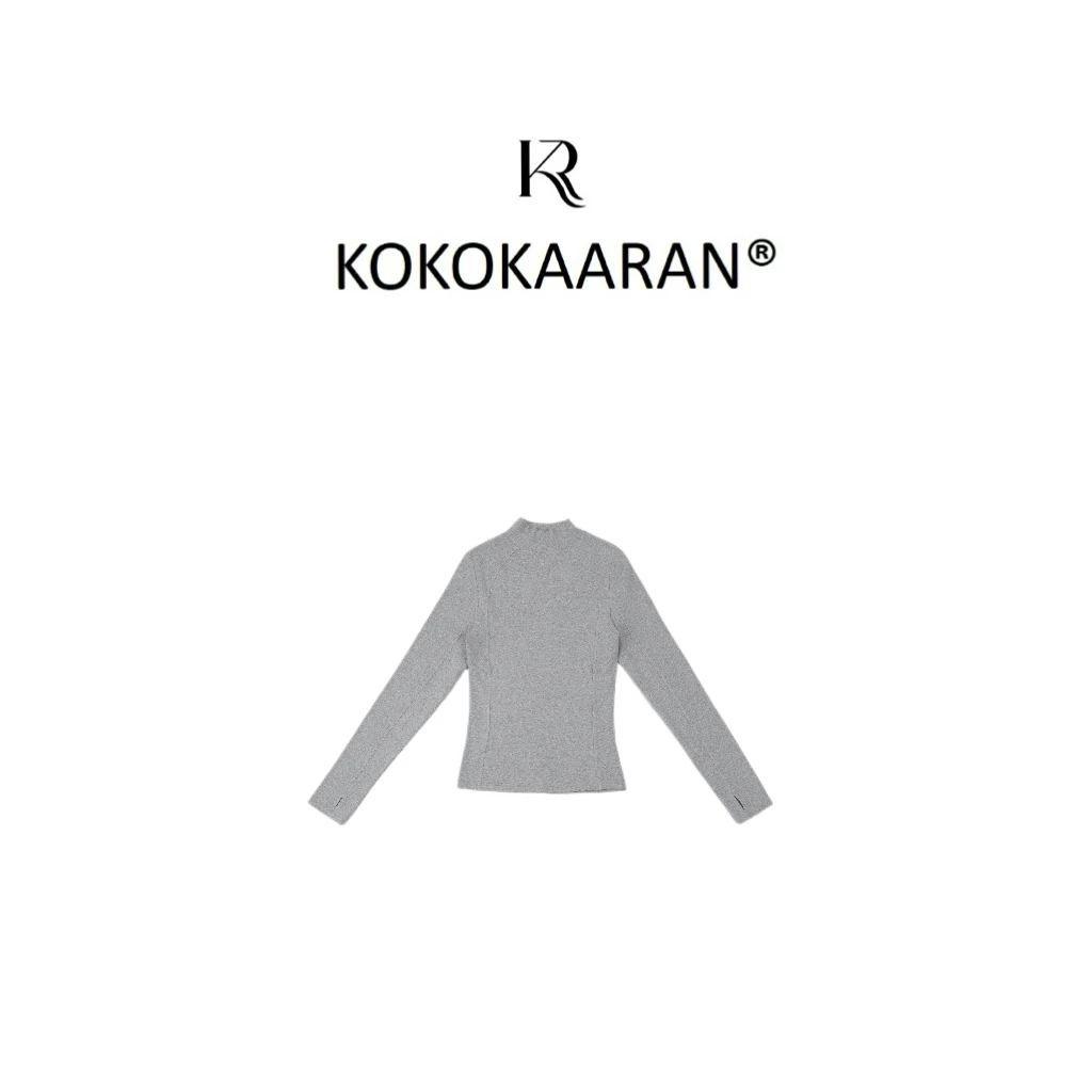 冬季设计感压花加绒立领长袖T恤SH241138