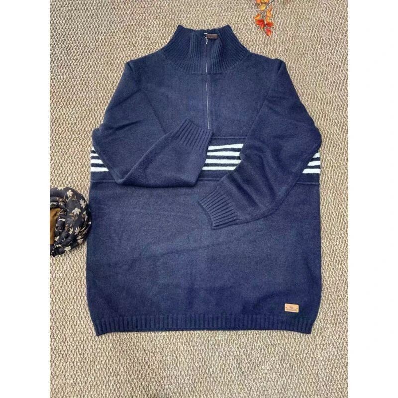 【琳姐】新款半拉链套头保暖毛衣百搭针织衫8415