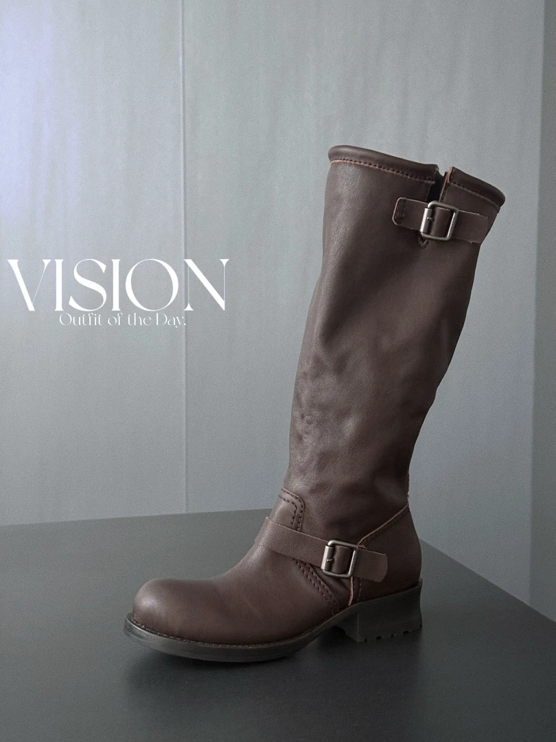 Singularity Me 9A 8408 植鞣牛皮皮带扣秋冬马丁靴长靴高筒靴