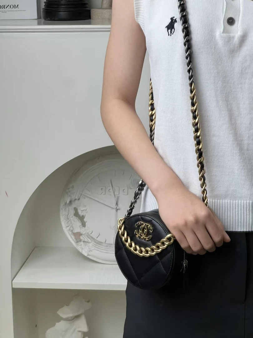 99新 Chanel/香奈儿 19bag 圆饼黑金/优品