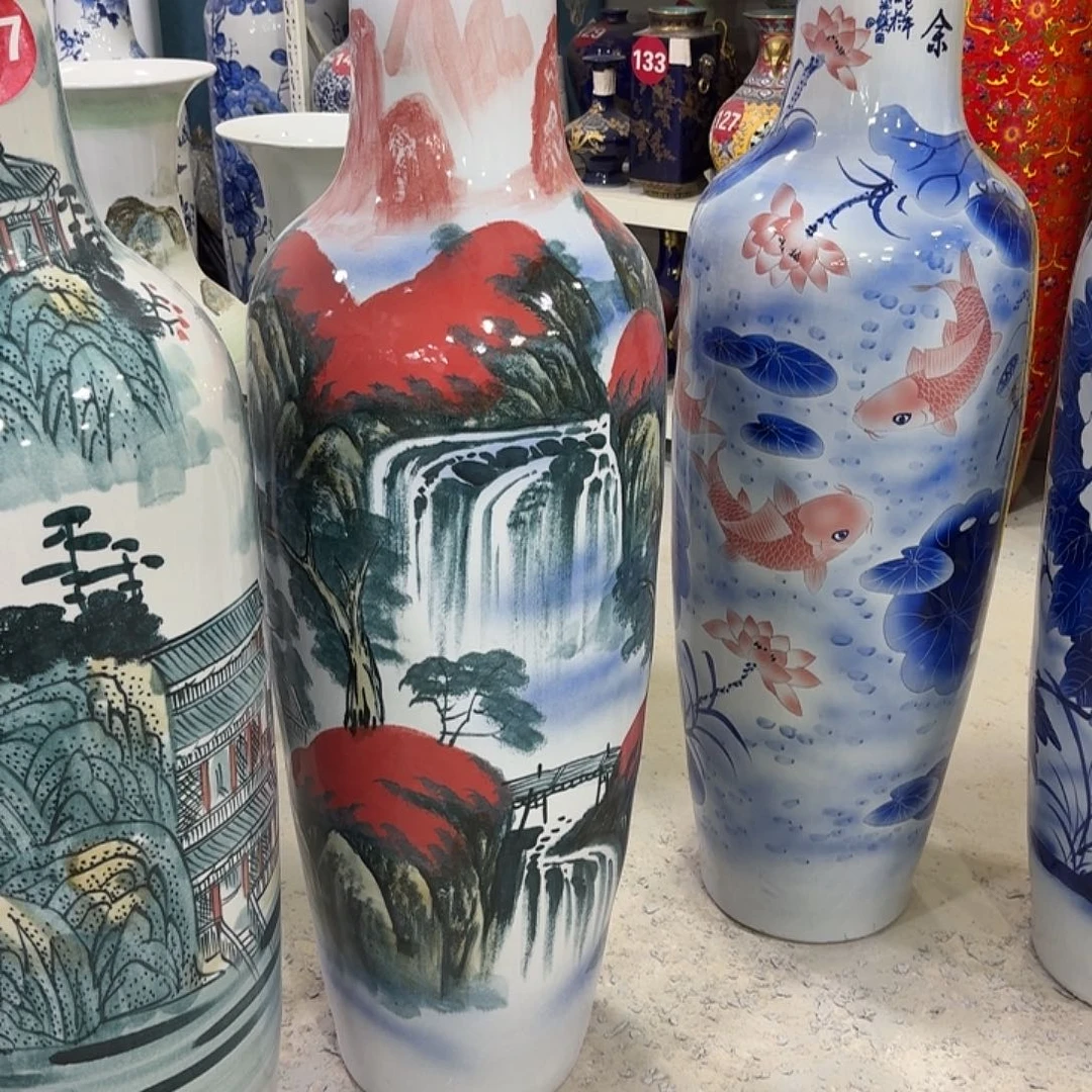 用***3瓷摆件127鸿运当头一对1.4米