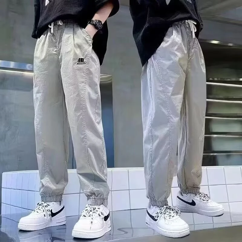 男童冰丝速干裤儿童防蚊裤中大童裤子长裤夏季薄款男孩休闲运动裤