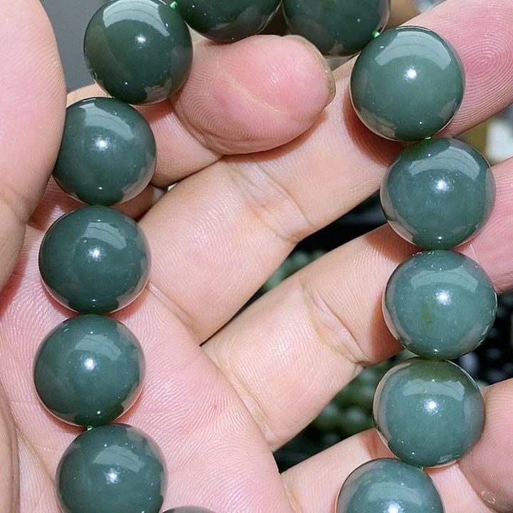 【闪购商品】手链未镶嵌和田玉16且末蓝飘糖