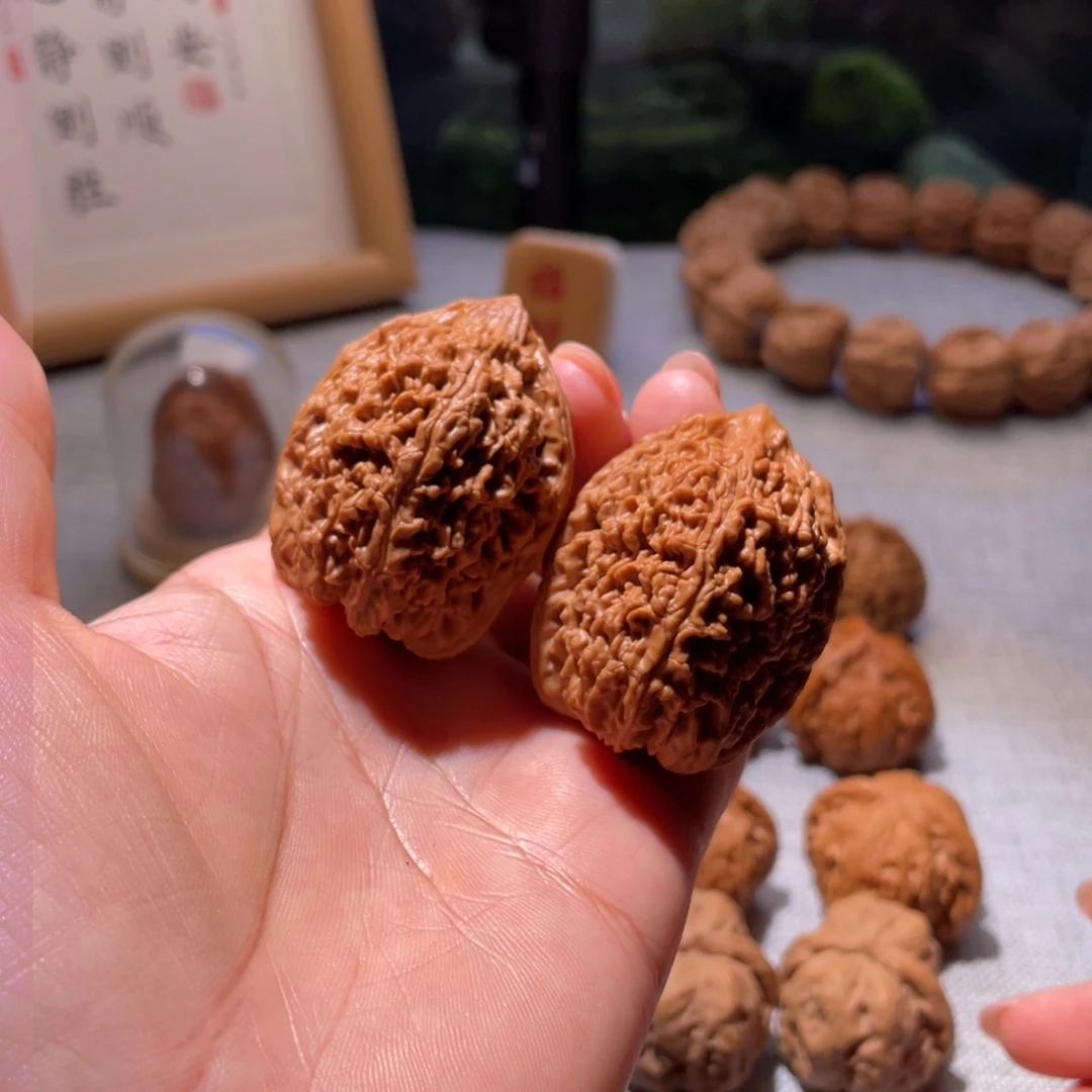 桃核把件35大蒜头的