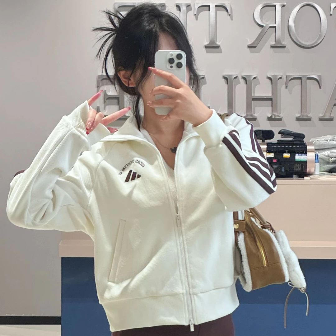 Adidas阿迪达斯BONDEDFLEEC透湿运动休闲百搭丝绒夹克 KC0036