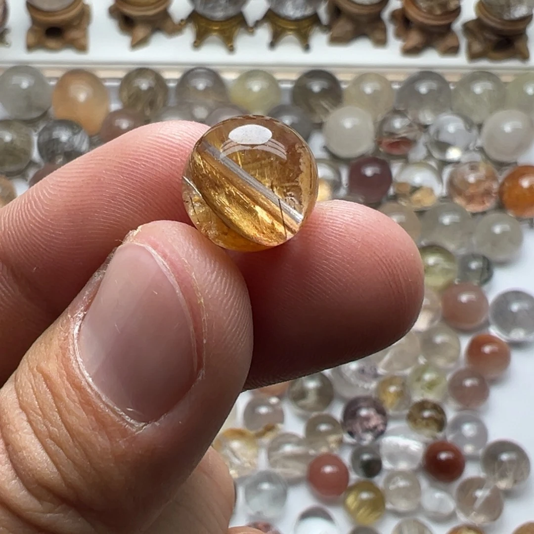 水晶未镶嵌珠宝半成品云母片球