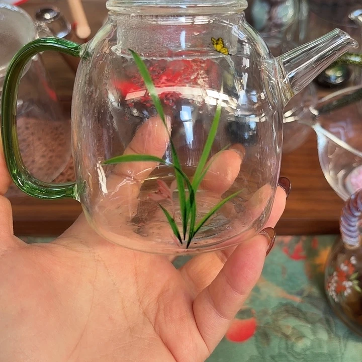 玻璃茶器蝶蜜兰香小壶